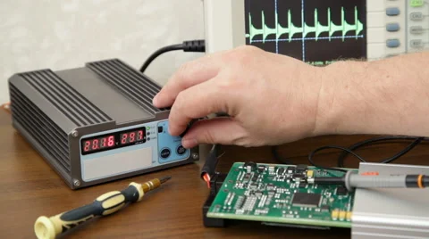 Engineer working with electronic devices Stock Footage 66001863