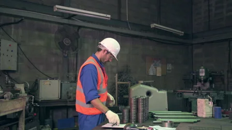 The engineer working in the factory 스톡 동영상 142951767