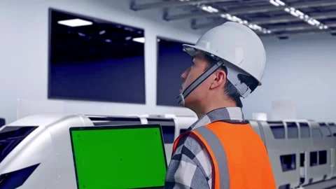 Engineer Working On A Green Screen Lapto... | Stock Video | Pond5