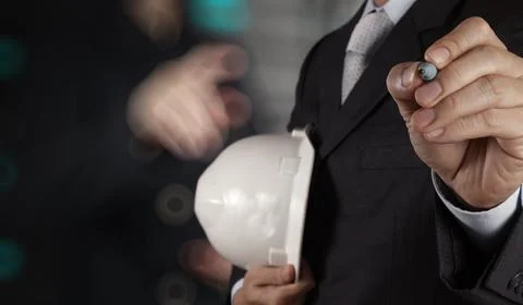 Engineer working with his team as concept Stock Photos