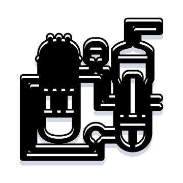 Engineer working with industrial technical equipment Stock Illustration