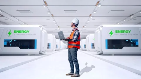 Engineer Working On A Laptop at Power Plant Stock Footage 333773836