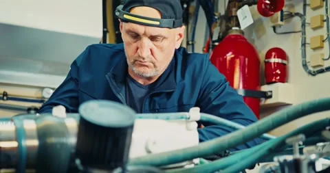 Engineer Working on Machinery in Industrial Setting 스톡 동영상 323771663