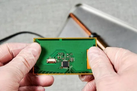 An engineer working on microchip development in tech laboratory Stock Photos