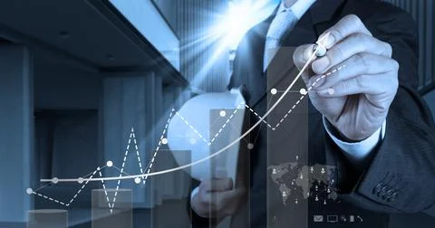 Engineer working with new computer interface show building development concep Stock Photos