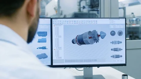 Engineer Working on a Personal Computer with Green Screen Mock-up. Video stock 82256347