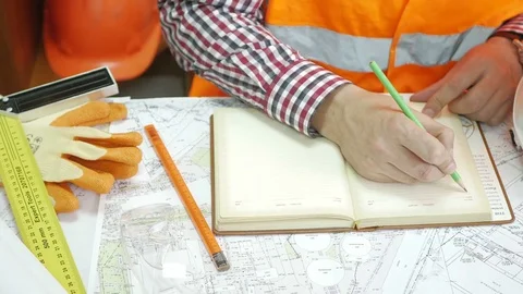 Engineer working table Stock Footage 73056854