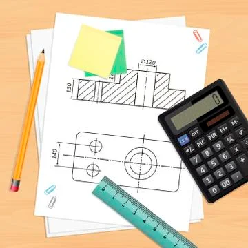 Engineer workplace vector Stockillustratie