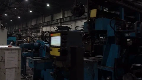 The engineer works with the automated operating console at metallurgical plant. Video stock 84109539