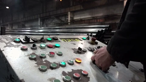 The engineer works with the automated operating console at metallurgical plant. Stock Footage 84720737