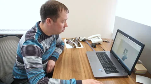 Engineer works at the computer Stock Footage 63038321