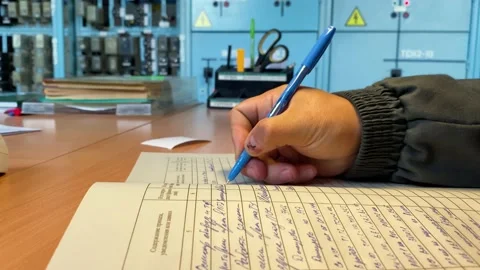 An engineer works during a masked coronavirus Stock Footage 134347195