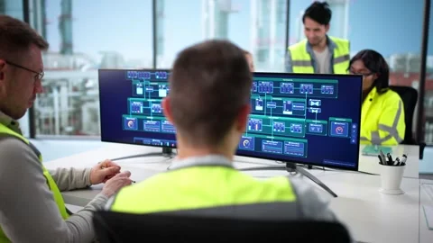 Engineer2 Analyzing Gas And Oil Production Stock Footage 316928267