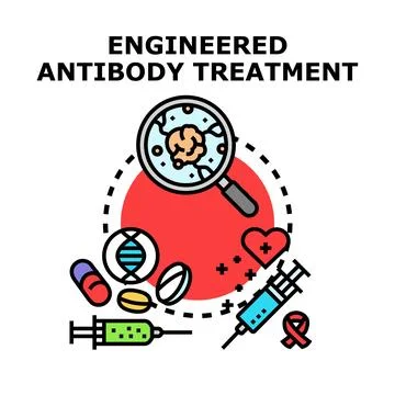 Engineered antibody treatment developing medical therapy concept Stock Illustration