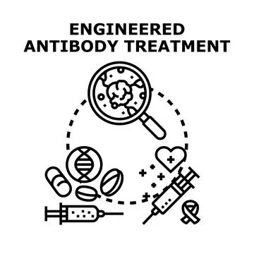 Engineered antibody treatment developing medical therapy concept Stock Illustration