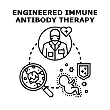 Engineered immune antibody therapy concept detecting diseases Illustrazione stock