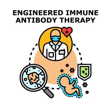 Engineered immune antibody therapy concept detecting diseases Illustrazione stock