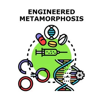 Engineered metamorphosis changing dna structure concept Illustrazione stock