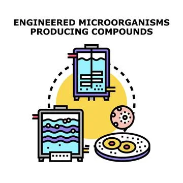 Engineered microorganisms producing valuable biocompounds and substances Illustrazione stock
