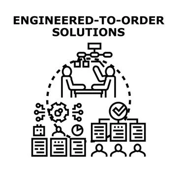 Engineered to order solutions developing custom projects 스톡 일러스트