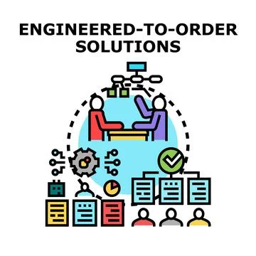 Engineered to order solutions developing custom projects イラスト素材
