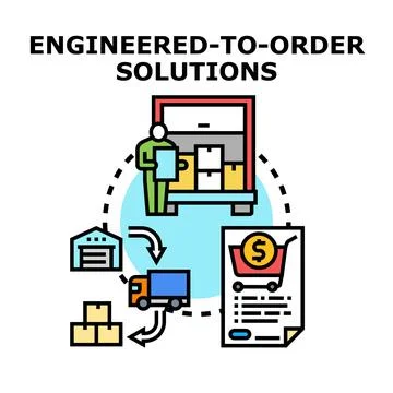 Engineered to order solutions supply chain process Stock Illustration