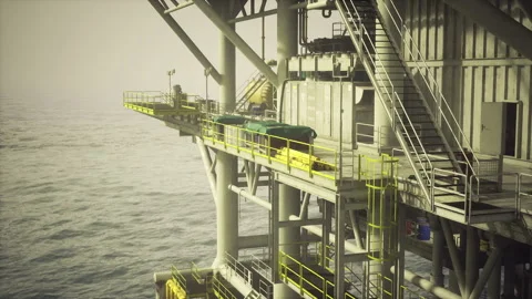 Engineered platform with safety elements for routine inspections Stock Footage 340341969