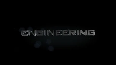 Engineering 3D title metal text on black alpha channel background Stock Footage 256614963