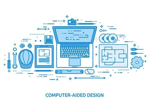 Engineering and architecture. Drawing construction. Architectural project Stock Illustration