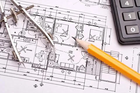Engineering and architecture drawings engineering and architecture drawing... Stock Photos