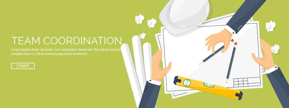 Engineering and architecture vector illustration. Drawing and construction Illustrazione stock