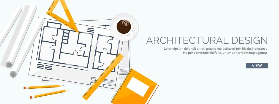 Engineering and architecture vector illustration. Drawing and construction Stock Illustration