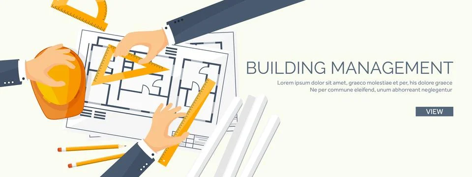 Engineering and architecture vector illustration. Drawing and construction Stock Illustration