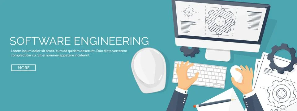 Engineering and architecture vector illustration. Drawing and construction Stock Illustration