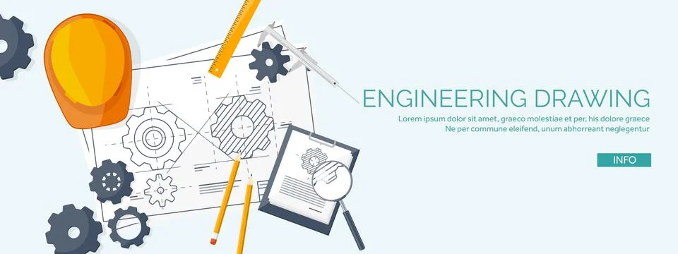 Engineering and architecture vector illustration. Drawing and construction Stock Illustration