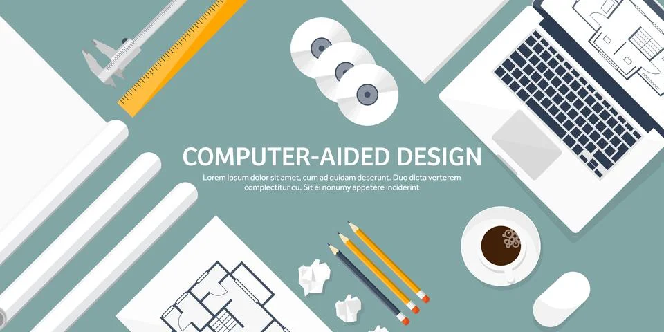 Engineering and architecture vector illustration. Drawing and construction Stock Illustration