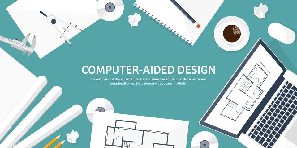 Engineering and architecture vector illustration. Drawing and construction Stock Illustration