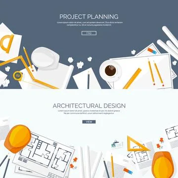 Engineering and architecture vector illustration. Drawing and construction Stock Illustration