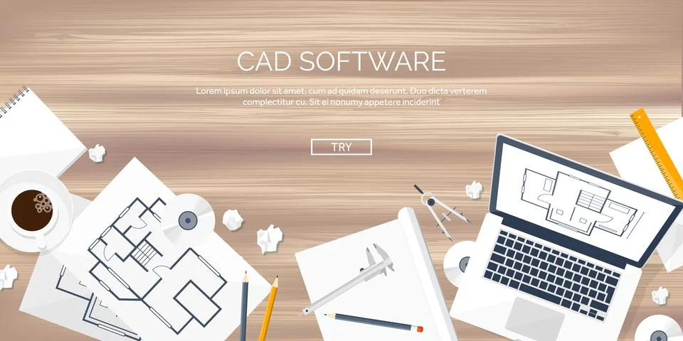 Engineering and architecture vector illustration. Drawing and construction Stock Illustration