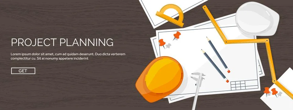 Engineering and architecture vector illustration. Drawing and construction Stock Illustration