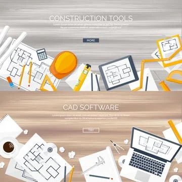 Engineering and architecture vector illustration. Drawing and construction Stock Illustration