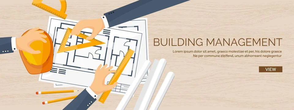 Engineering and architecture vector illustration. Drawing and construction Stock Illustration