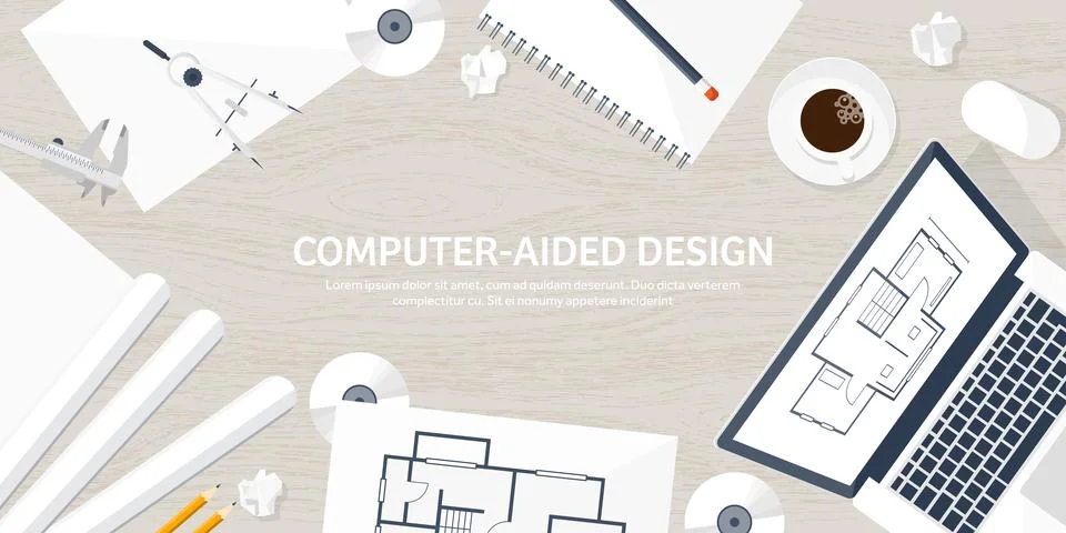 Engineering and architecture vector illustration. Drawing and construction Stock Illustration