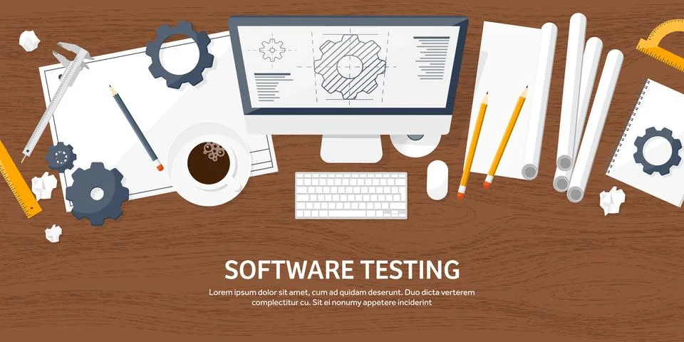 Engineering and architecture vector illustration. Drawing and construction Stock Illustration