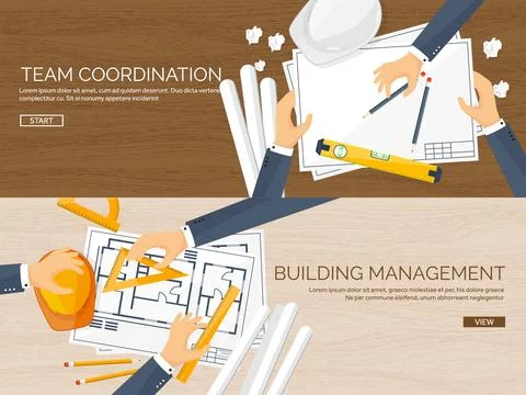 Engineering and architecture vector illustration. Drawing and construction Stock Illustration