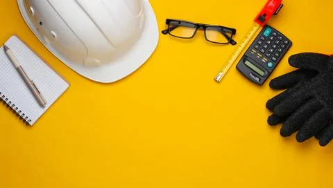 Engineering and construction equipment. Flat lay 写真素材