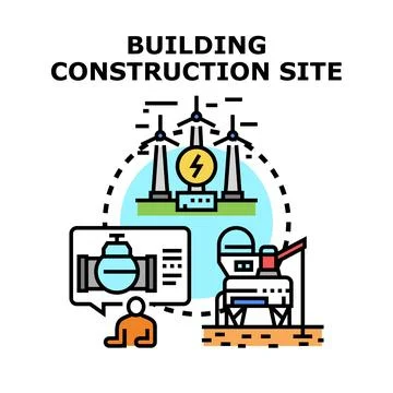 Engineering and construction site planning vector concept 库存插图