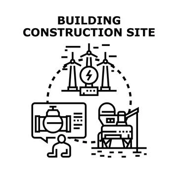 Engineering and construction site planning vector concept Stock Illustration