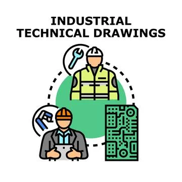 Engineering and design concept for technical drawings Stock Illustration