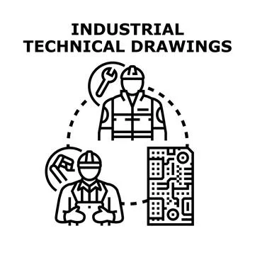 Engineering and design concept for technical drawings Stock Illustration